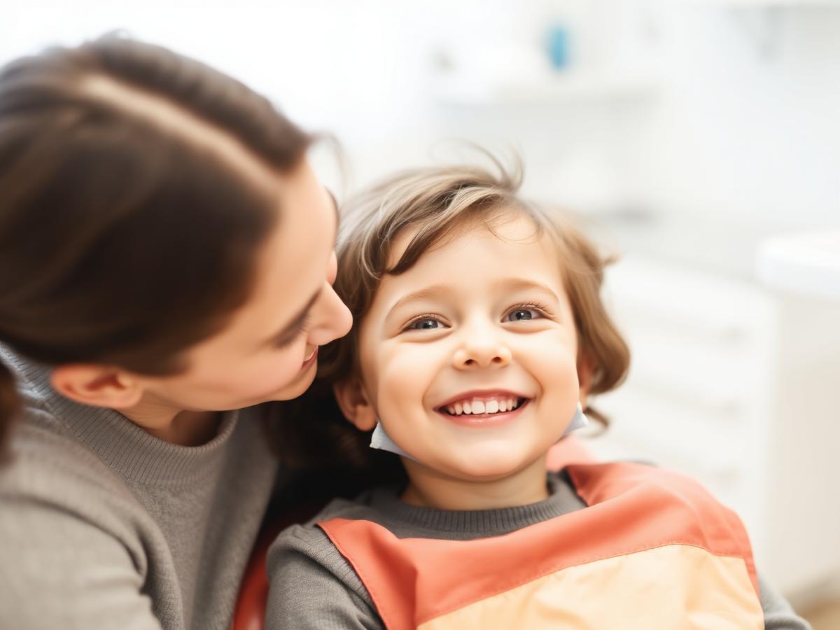 Child smiling at the dentist